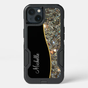 Classy Jeweled Monogram iPhone 13 Case
