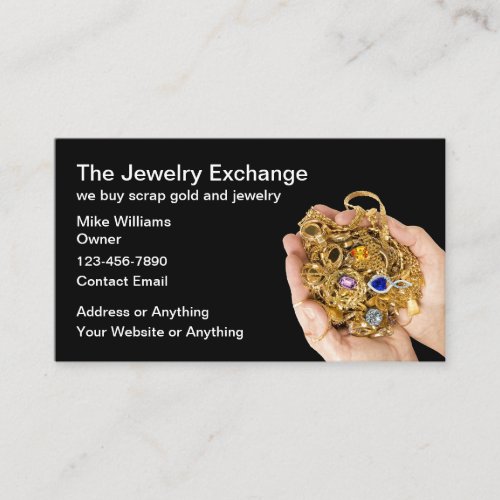 Classy Jeweler Scrap Buying Business Cards