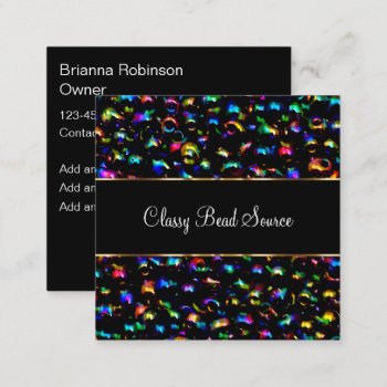 Classy Jewelry Beads And Crafting Square Business Card by Luckyturtle at Zazzle