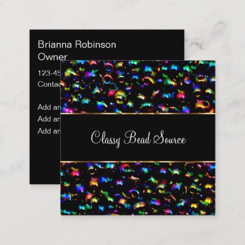 Classy Jewelry Beads And Crafting Square Business Card