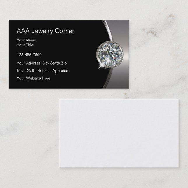Classy Jewelry Bling Business Cards (Front/Back)