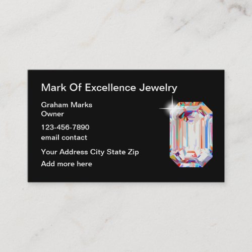 Classy Jewelry Bling Store Retail Business Card
