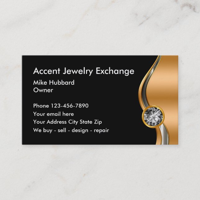 Classy Jewelry Business Cards (Front)