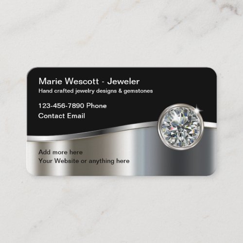 Classy Jewelry Designer Business Cards
