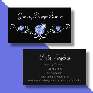 Classy Jewelry Designer Glitzy Bling Business Card