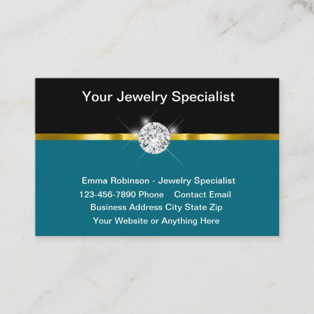 Classy Jewelry Expert Business Card Design (Front)