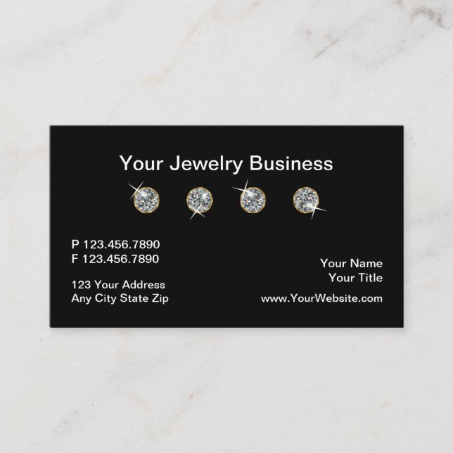Classy Jewelry Professionally Designed Business Card (Front)