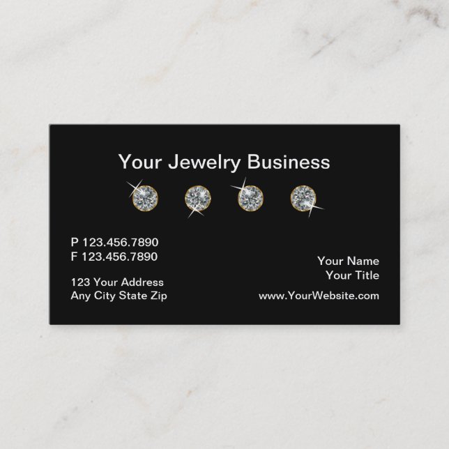 Classy Jewelry Professionally Designed Business Card (Front)