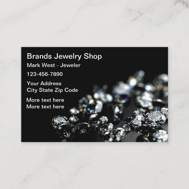 Classy Jewelry Store Business Cards (Front)