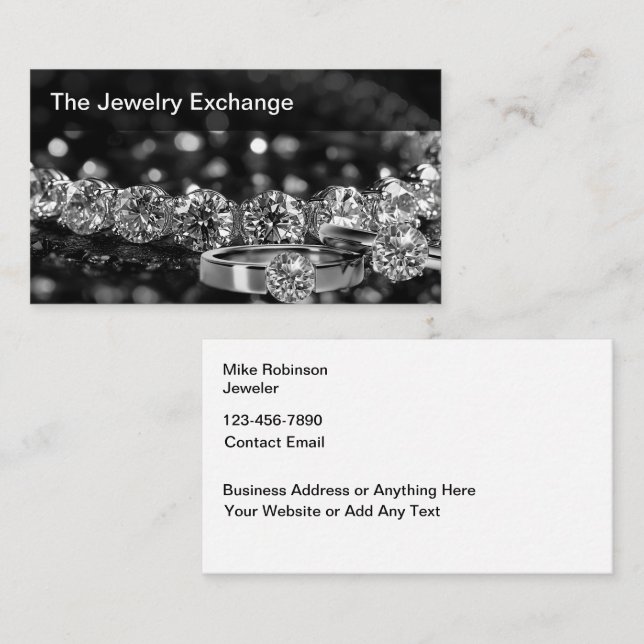 Classy Jewelry Theme Business Cards Design (Front/Back)