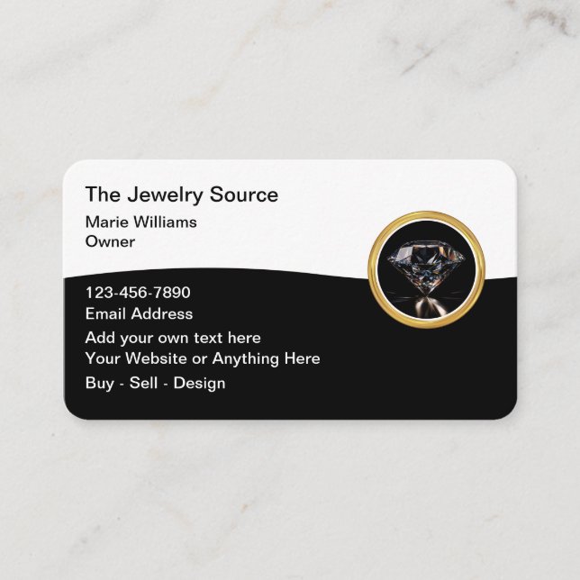 Classy Jewelry Theme Business Cards Design (Front)