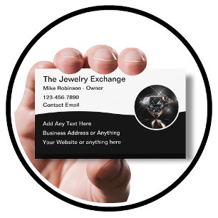 Classy Jewelry Theme Diamond Business Cards
