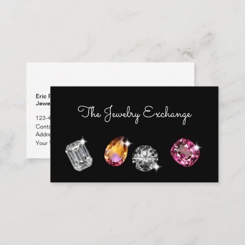 Classy Jewelry Theme Glitzy Business Cards