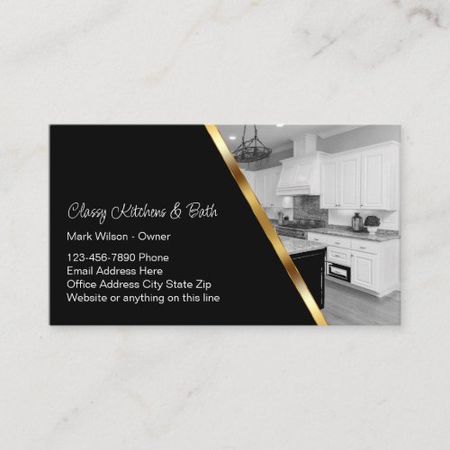 Classy Kitchen And Bath Remodeling Business Card
