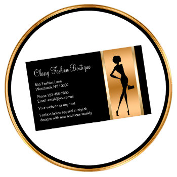 Classy Ladies Fashion Boutique Business Card by Luckyturtle at Zazzle