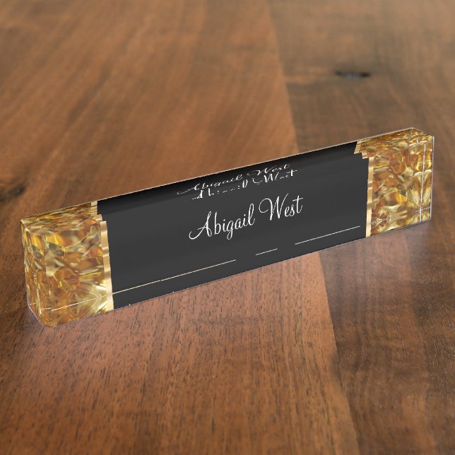 Classy Ladies Luxury Glam Desk Name Plate (Side)