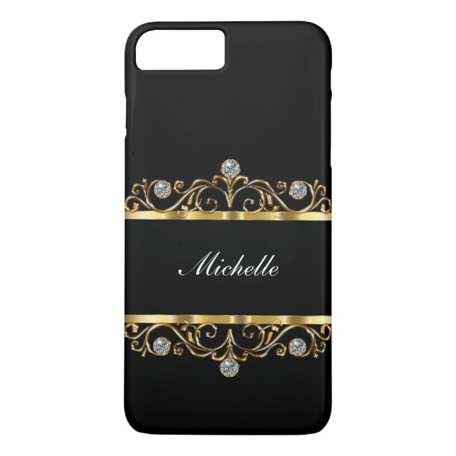 Classy Ladies Monogram Bling Style Case-Mate iPhone Case (Back)