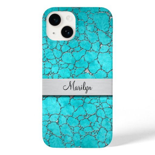 Classy Ladies Monogram Turquoise Pattern Case-Mate iPhone 14 Case