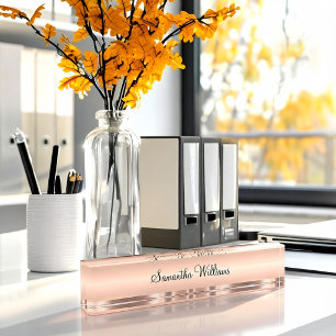 Classy Ladies Rose Gold Tone Monogram Desk Plaques Name Plate