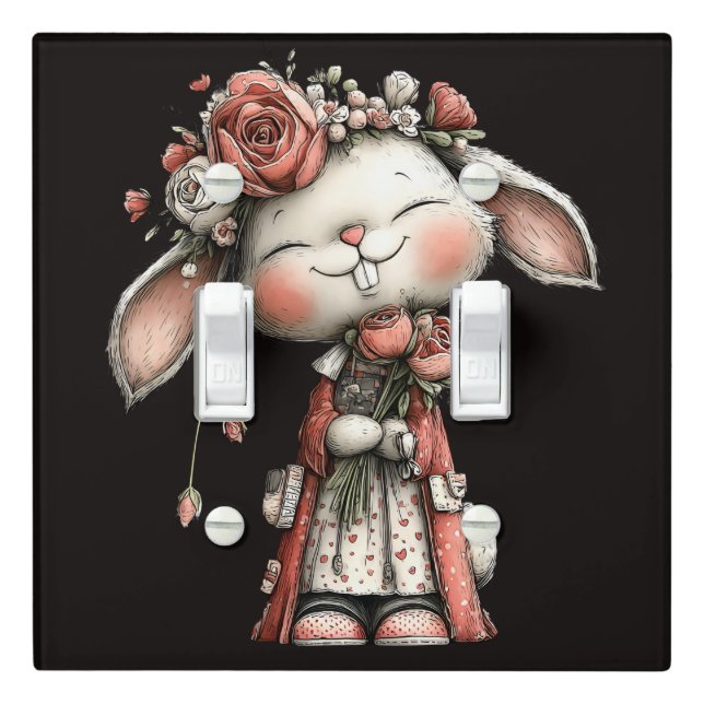 Classy Lady Bunny Light Switch Cover (In Situ)