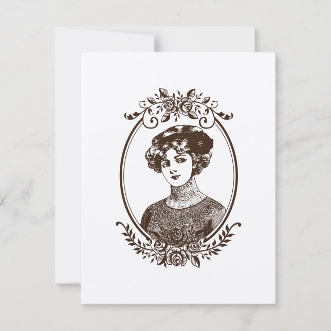 Classy Lady Vintage Card or Invitation (Front)