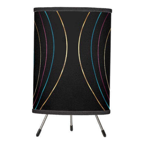 Classy Lamp of Teal to Gold Metallic Stripes 