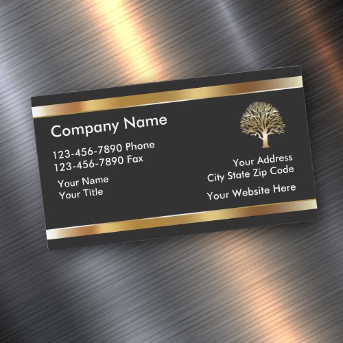 Classy Landscaping Tree Design Business Card Magnet