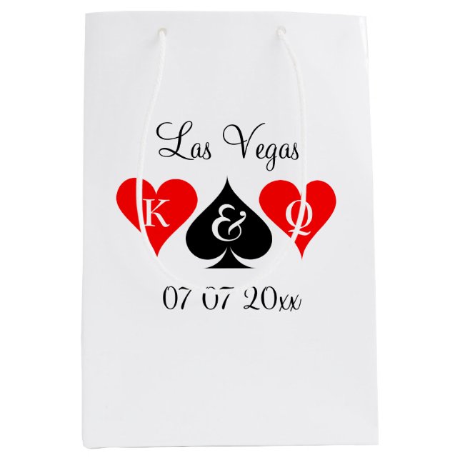 Classy Las Vegas destination wedding personalized Medium Gift Bag (Front)