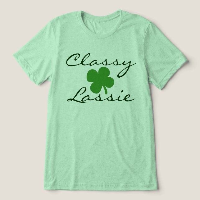 Classy Lassie Women's St. Patrick's Day Tri-Blend Shirt (Design Front)