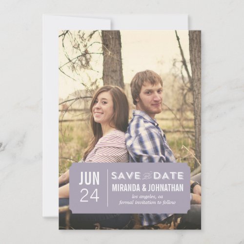 Classy Lavender Photo Save The Date Announcements