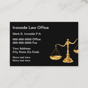 Classy Law Office Attorney Business Card