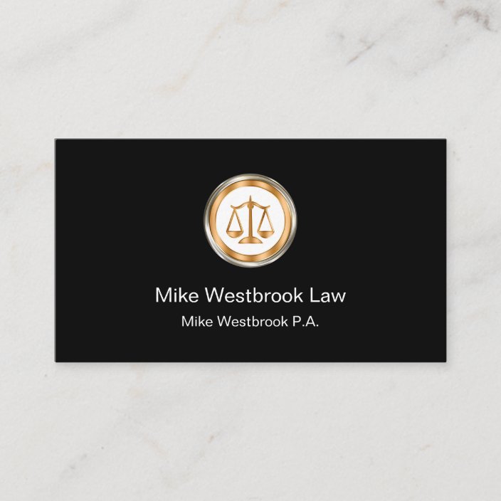 Classy Law Office Attorney Business Cards 