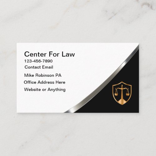 Classy Law Office Attorney Business Cards