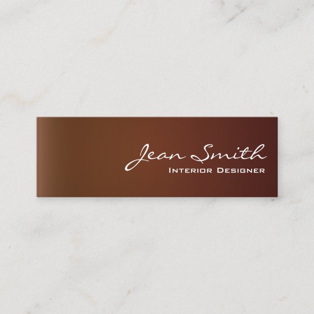 Classy Leather Interior Design Mini Business Card (Front)