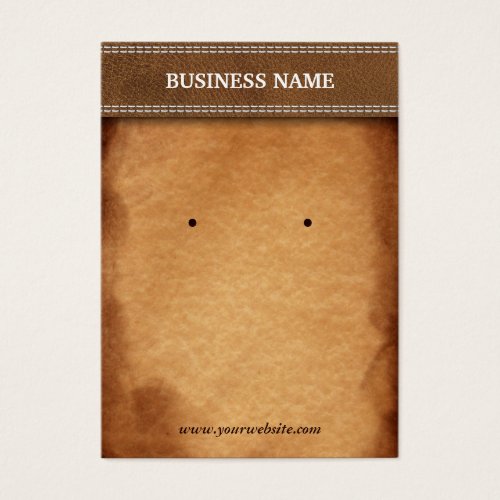 Classy Leather &amp; Paper Earring Display Cards Business Cards