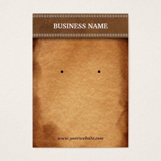 Customizable Classy Leather & Paper Earring Display Cards Business Cards