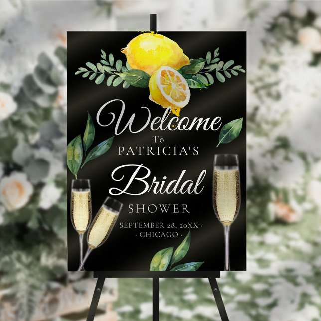 Classy Lemon Greenery Bridal Shower Welcome Sign  (Creator Uploaded)