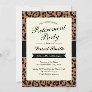 Classy Leopard Print Retirement Party Invitations