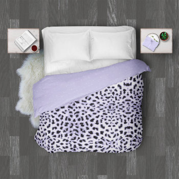 Classy Leopard/tiny Stars Patterns Violet Id915 Duvet Cover by arrayforhome at Zazzle