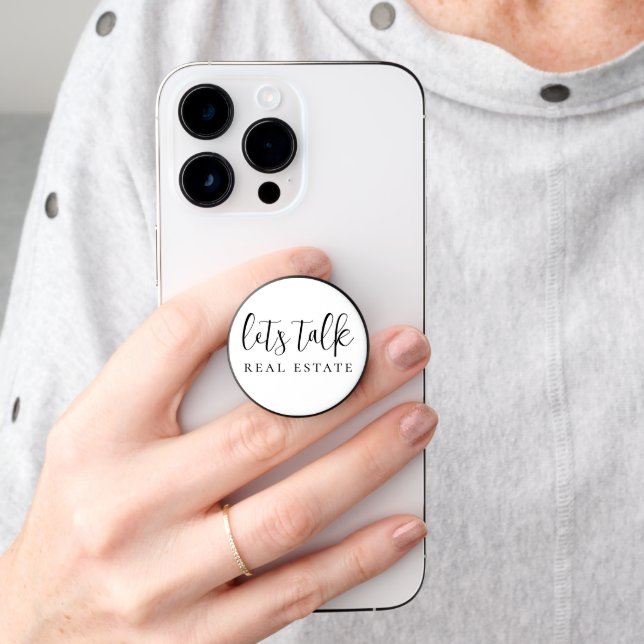 Classy Let's Talk Real Estate Promotional  PopSocket (Hand)