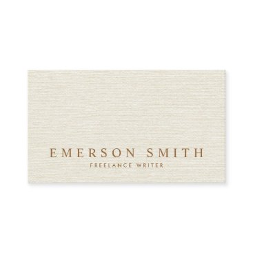 Classy light gray faux linen trendy minimalist business card Classy light gray faux linen trendy minimalist business card