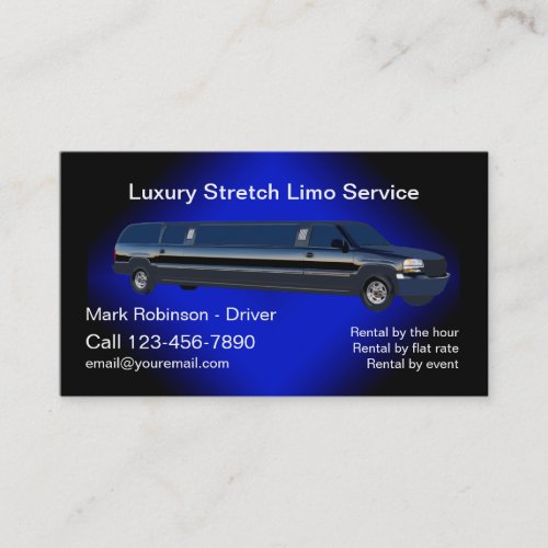 Classy Limo Chauffer Driver Business Cards