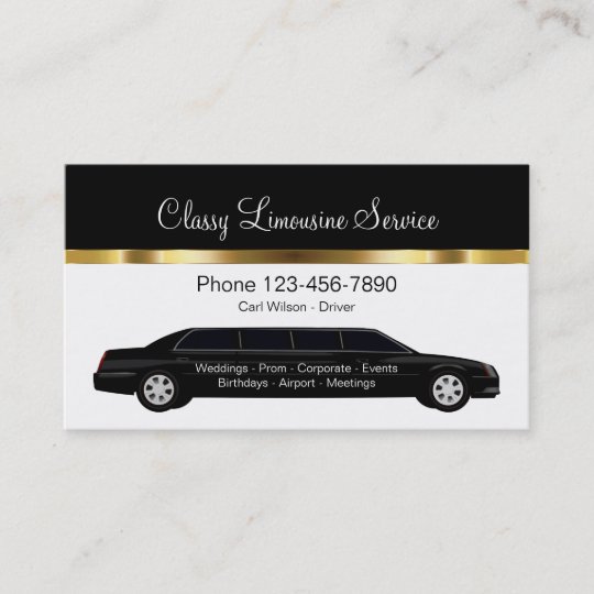 Limousines Limo Car Services Driver Business Card