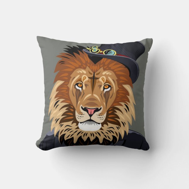 Classy Lion Throw Pillow (Front)