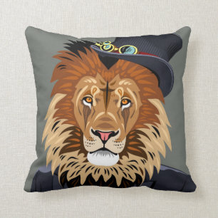 Classy Lion Throw Pillow