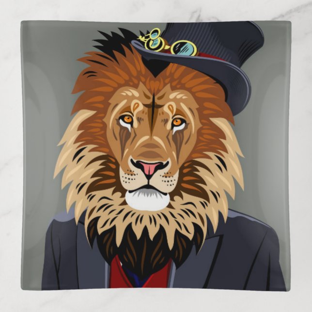 Classy Lion Trinket Tray (Front)