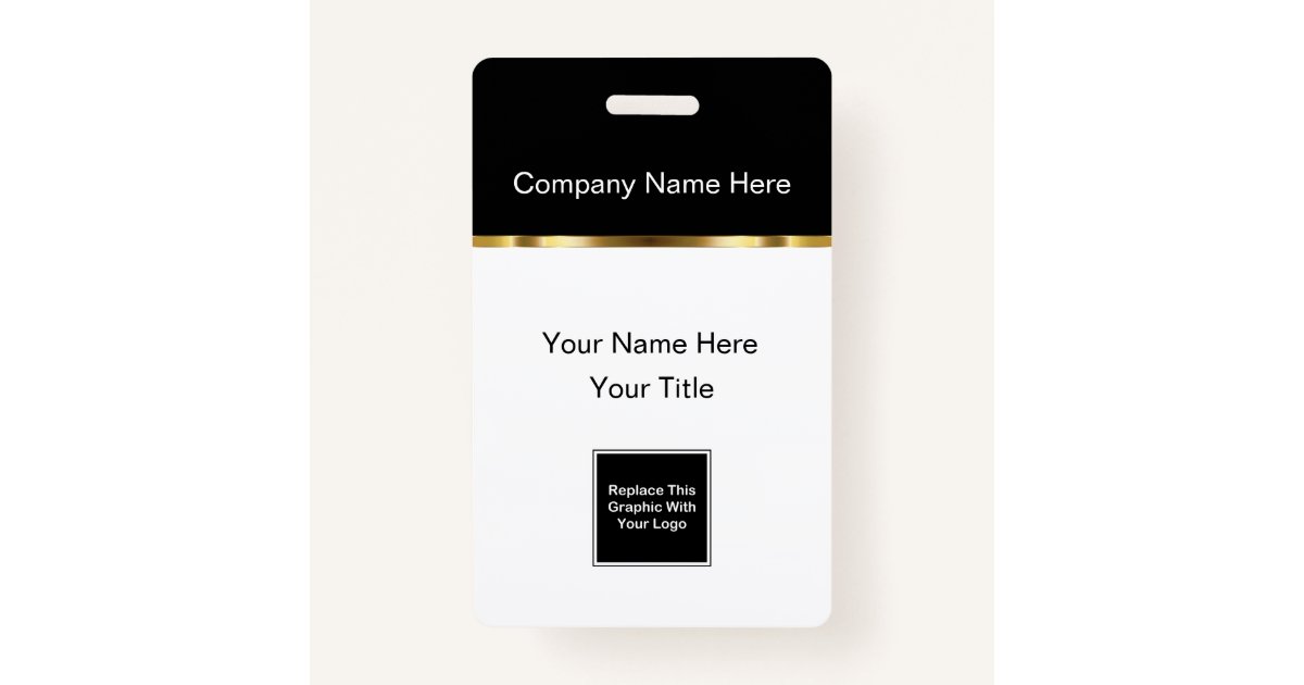 Classy Logo Business Name Badges Zazzle