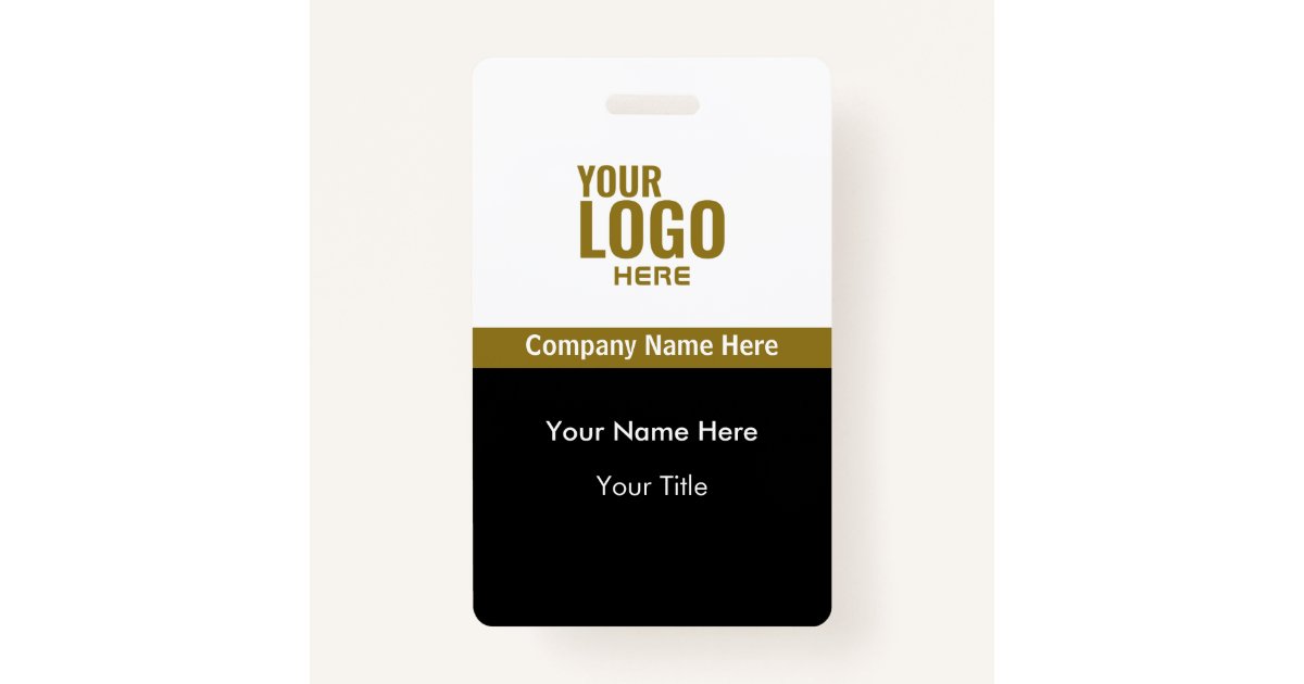 Classy Logo Business Name Badges Zazzle