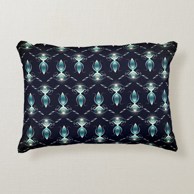 Classy Look of Blue Gems with Glowing Light Accent Pillow (Front)