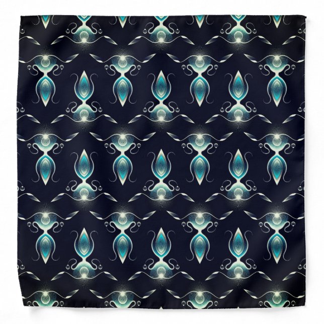 Classy Look of Blue Gems with Glowing Light Bandana (Front)